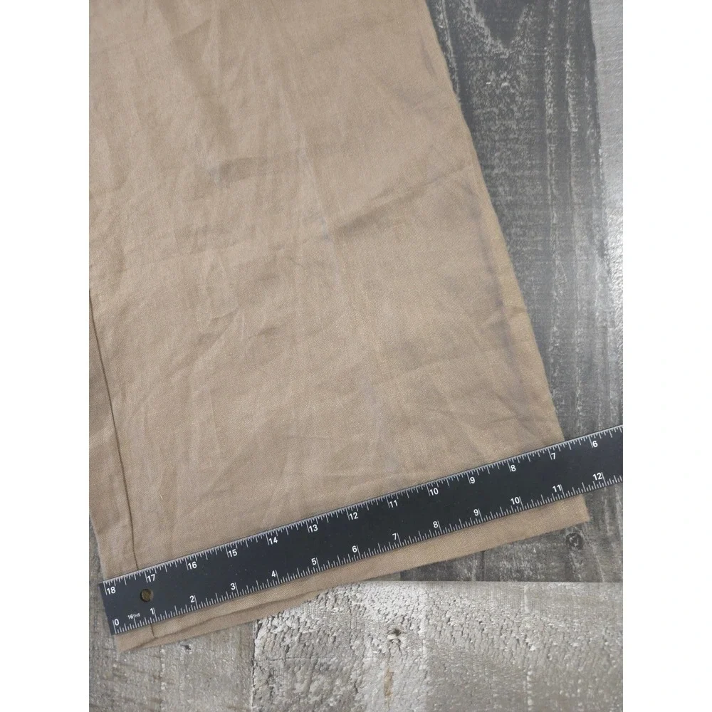 Reformation Olina Wide Leg Rich 100% Linen Pants Khaki Brown Muted Taupe Size 8